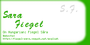 sara fiegel business card